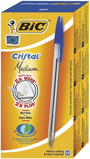 Kuulakynä Bic Cristal M sininen Medium-kärki 50 kpl