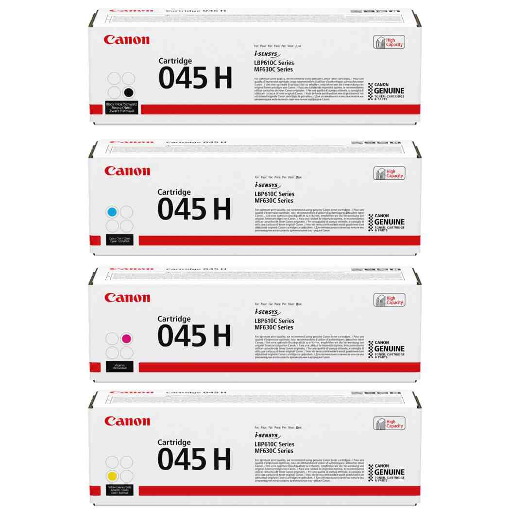 Canon 045H 4-väri musta 2800 sivua, syaani, magenta ja keltainen 2200 sivua /kpl Original