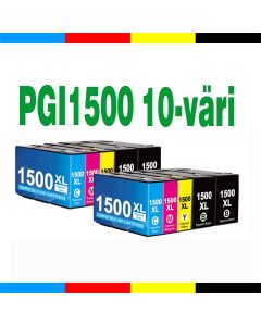 Mustekasetti.com korvaa Canon PGI-1500XL 10-väri CMYKK x 2 kpl 268ml 