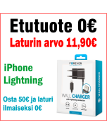 Forever laturi 5V 1A musta Lightning-kaapeli 1,2 m iPhone (0€ yli 50€ ostosta)