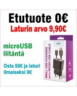 Setty charger laturi 5V 1A musta microUSB liitäntä  (0€ yli 50€ ostosta)