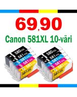 CANON 2078C005, 10-väri PGI-580XL x 2/CLI-581XL CMYPK x 2 = 148ml 2,5 x enemmän Mustekasetti.com