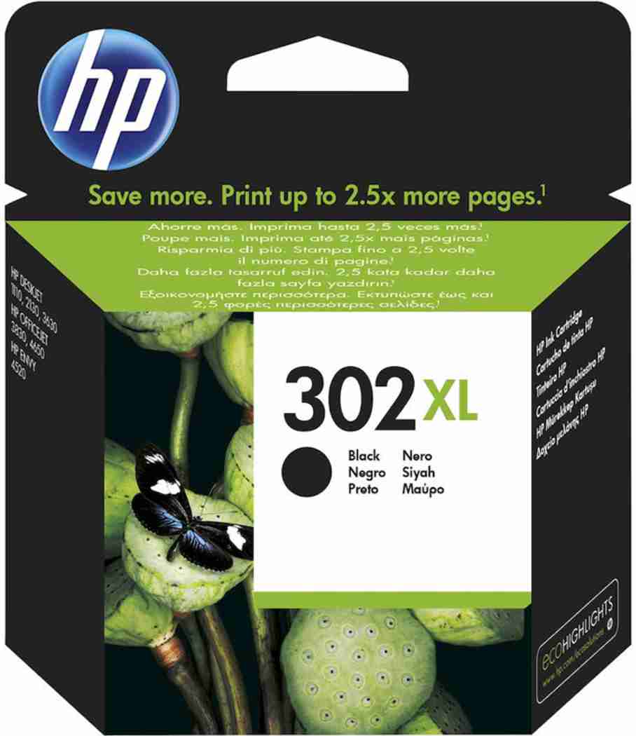 HP F6U68AE No 302XL musta 480 sivua 8,5ml Original mustekasetti