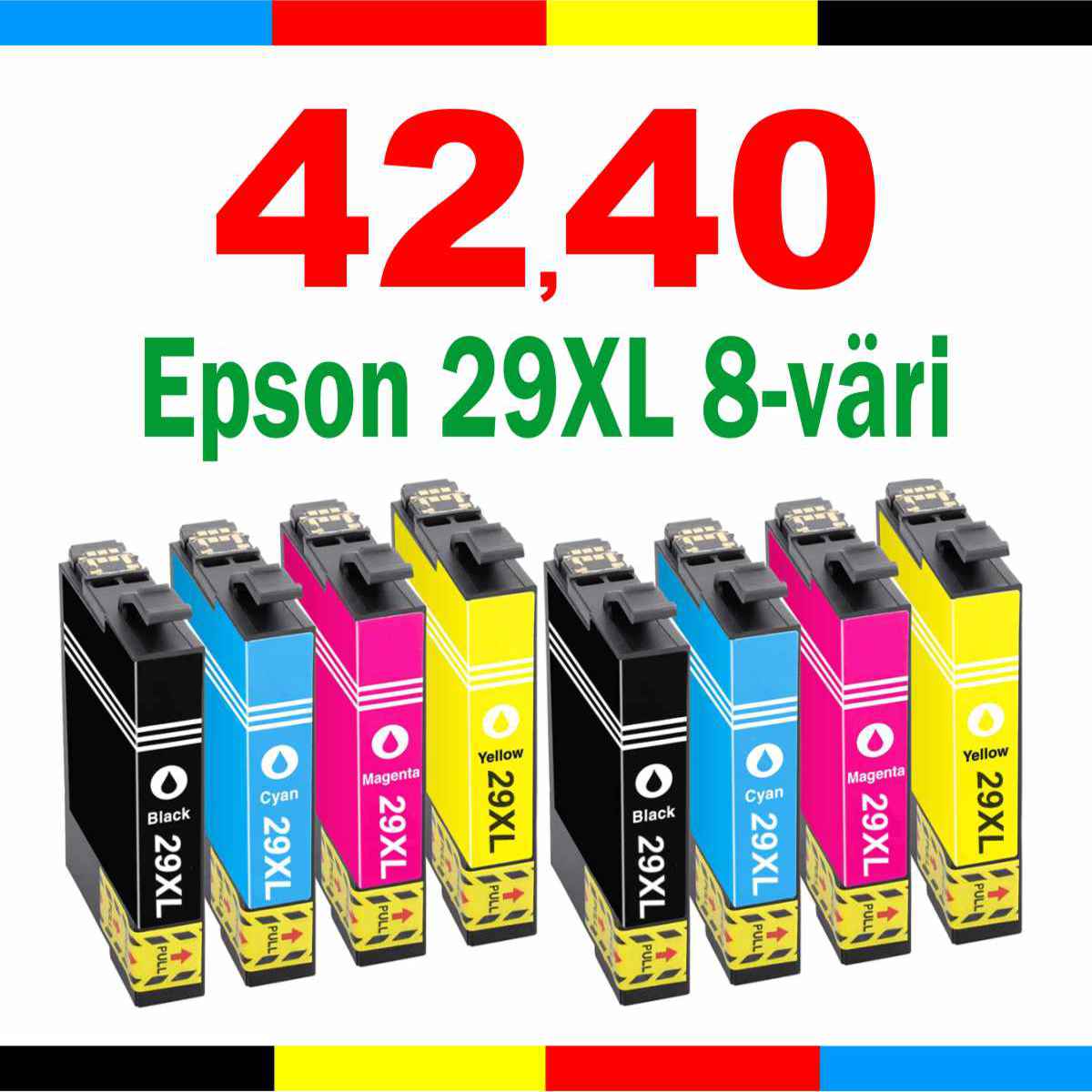 Mustekasetti.com korvaa Epson C13T29964010 8-väri CMYK 29XL 120ml musteet