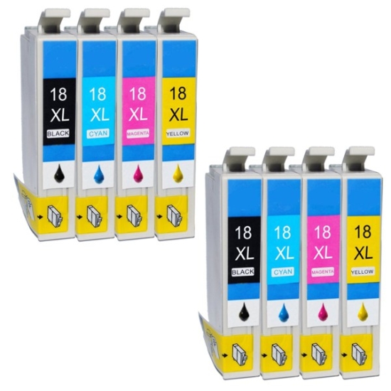 Mustekasetti korvaava Epson C13T18064010 T18XL 8-pack CMYK x2 100ml Mustekasetti.com